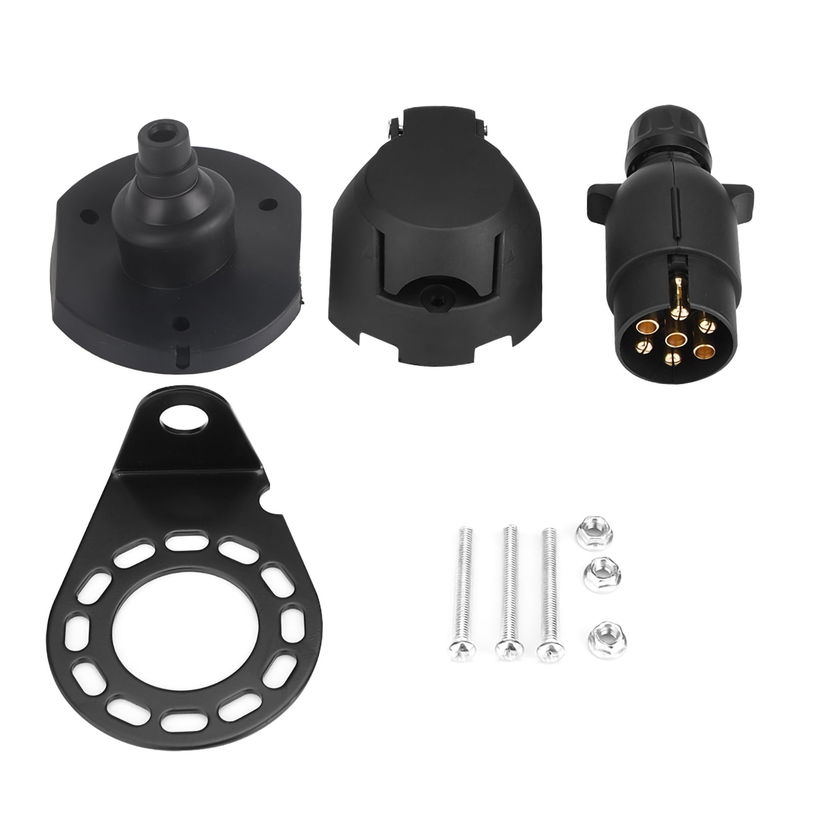 12N 7Pin Trailer Plug Socket Connector Adapter Bracket for Trailer ...