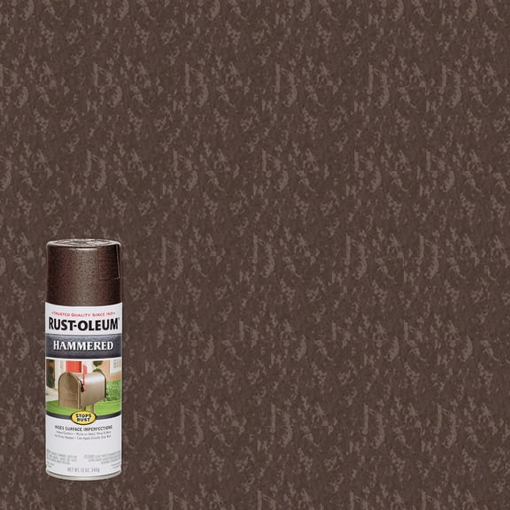 Rust-Oleum Hammered Spray Paint - Brown Finish - 12 oz  Heavy-Duty Construction, Professional Use