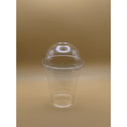 12OZ PET Plastic Cold Clear Cups with Dome Lids for Straw, Recyclable & Disposable - 200CT