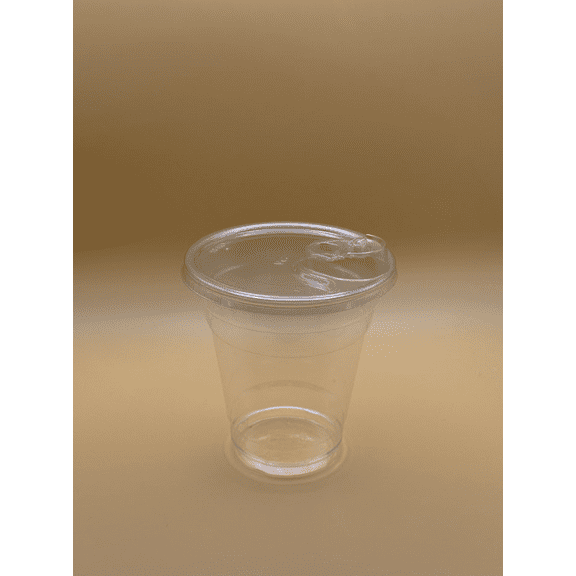 12OZ PET Plastic Cold Clear Cups with Strawless Sip-Through Lids, Recyclable & Disposable - 500CT