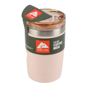 Ozark Trail 12oz Ceramic Lined Stainless Steel Insulated Travel Tumbler with Slider Lid, Frosted Peach