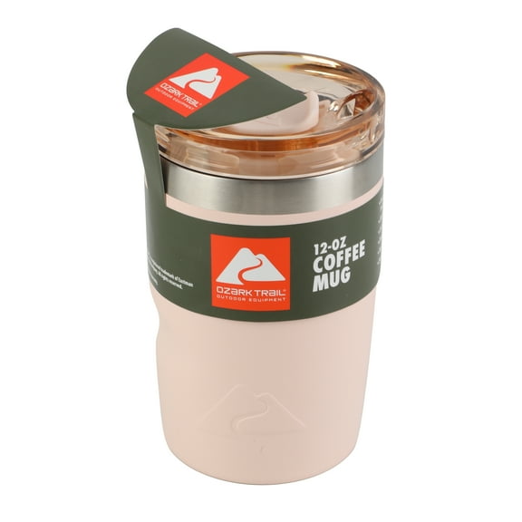 Ozark Trail 12oz Ceramic Lined Frosted Peach Stainless Steel Insulated Travel Tumbler with Slider Lid