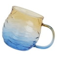thumbnail image 1 of 12Oz Handblown Sea Glass Mug With Waved Texture Durability Beach Themed Coffee Cup with Handle For Teas Wine Cocktails, 1 of 8