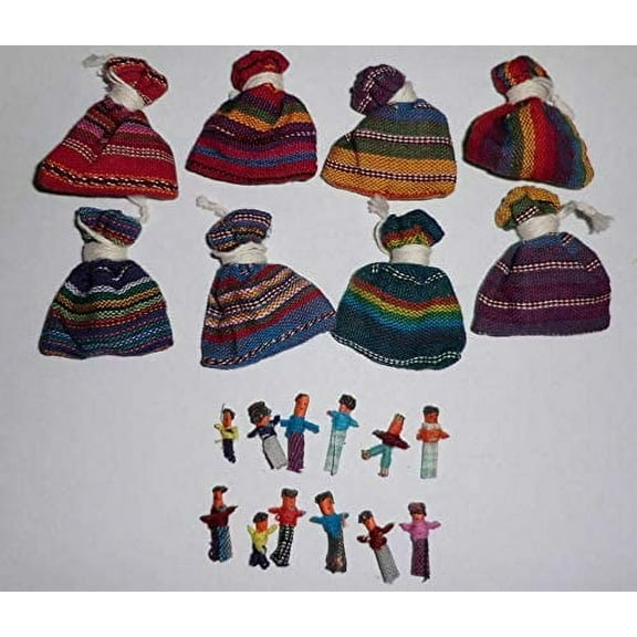 12PACK Pouches of 6X Worry Dolls - Hand Made in Guatemala