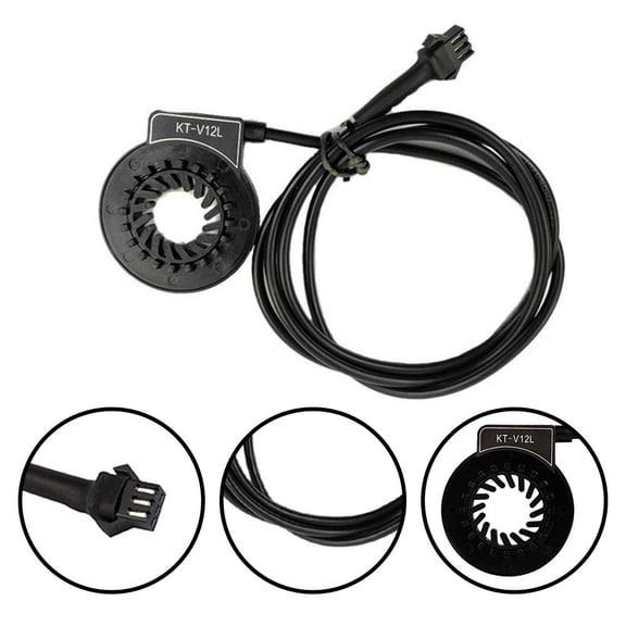 12PAS Speed Sensor for KT-V12L Controller, Dual Hall E-Bike Pedal Assist Sensor with SM-3A Interface, 80cm Cable for Electric