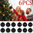 thumbnail image 1 of 12PC 3" Black Matte and Glossy(6+6) Christmas Ball Ornaments Plastic Shatterproof Christmas Ball Outdoor Vintage Hanging Decorations Water Resistant for Holiday Farmhouse, 1 of 10