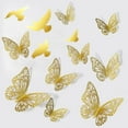 thumbnail image 1 of 12PC 3D Butterfly Wall Decor Stickers 12PCS, Gold Removable Butterfly Decorations for Bedroom, Party, Wedding, Cake Crafts,M,Wall stickers, 1 of 9