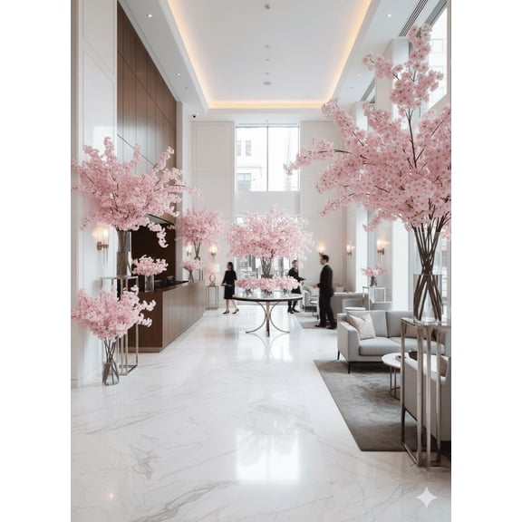 12PC 40" Pink Cherry Blossom Flower Spray