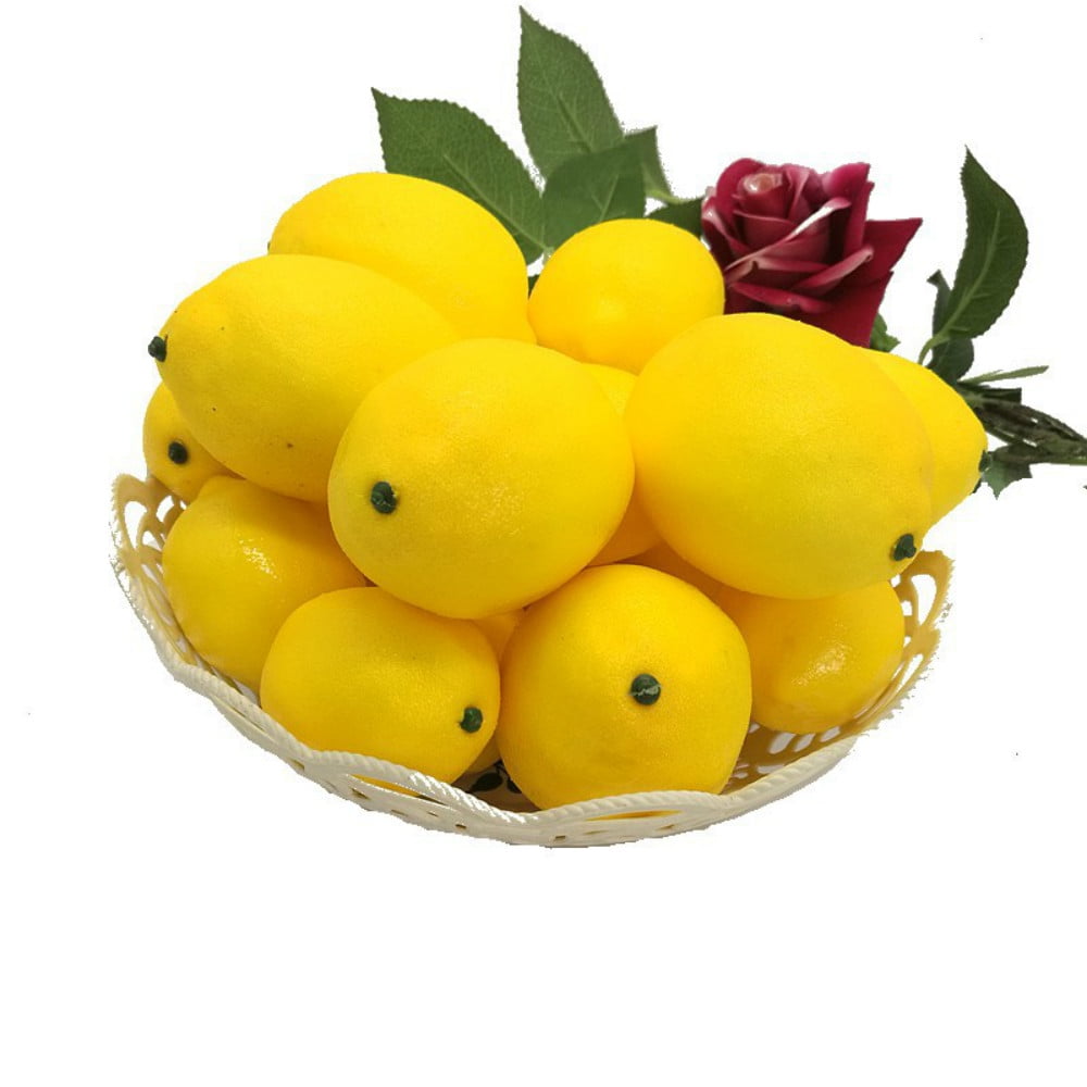 LUUFILx 12PC Artificial Lemons and Limes, Fake Fruit Lemons Artificial