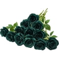 thumbnail image 1 of 12PC Black Roses Artificial Flowers Fake Roses Silk Realistic Roses Bouquet Flowers with Long Stems for Wedding Home Party Centerpieces Decorations, 1 of 5