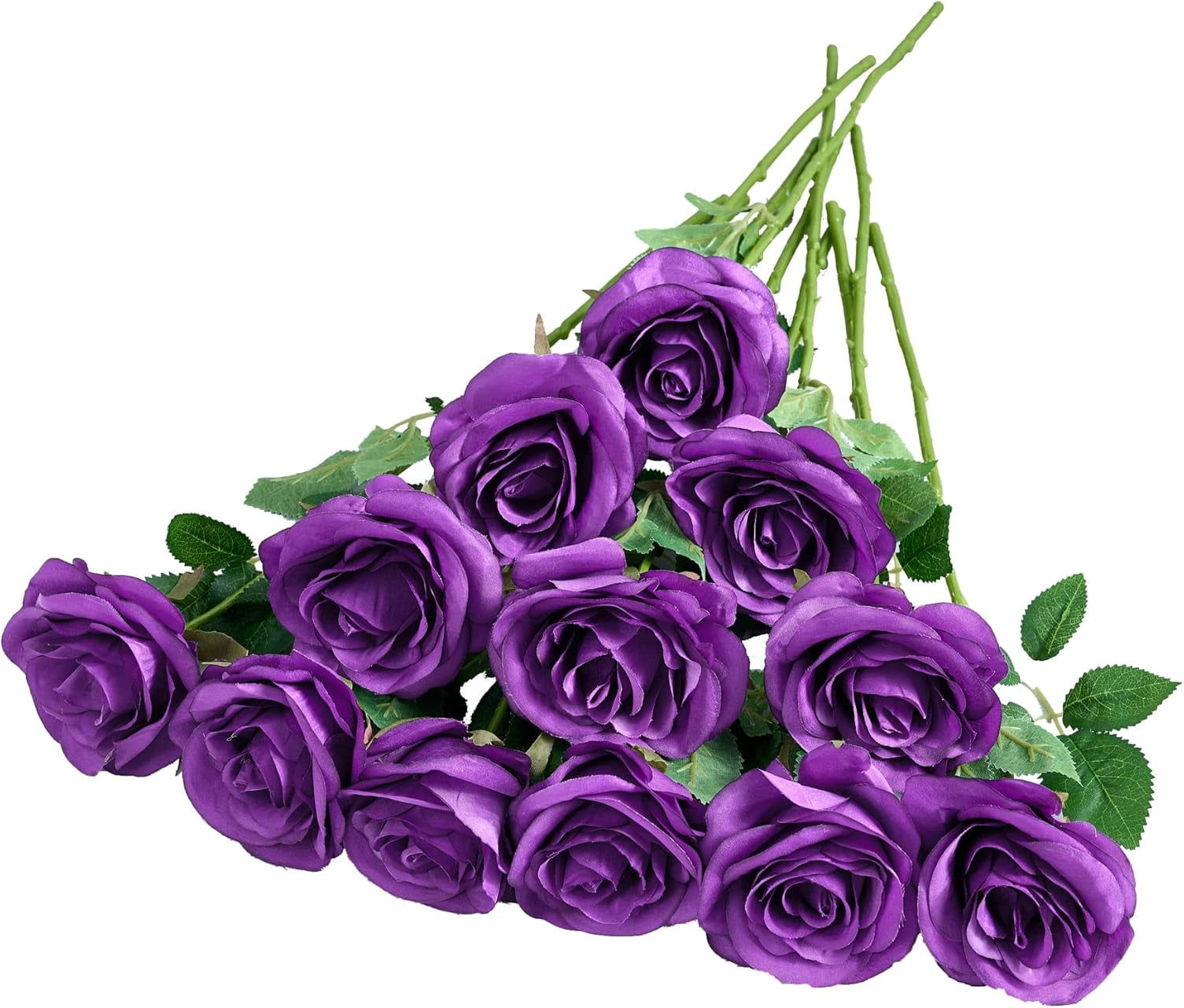 12PC Black Roses Artificial Flowers Fake Roses Silk Realistic Roses ...