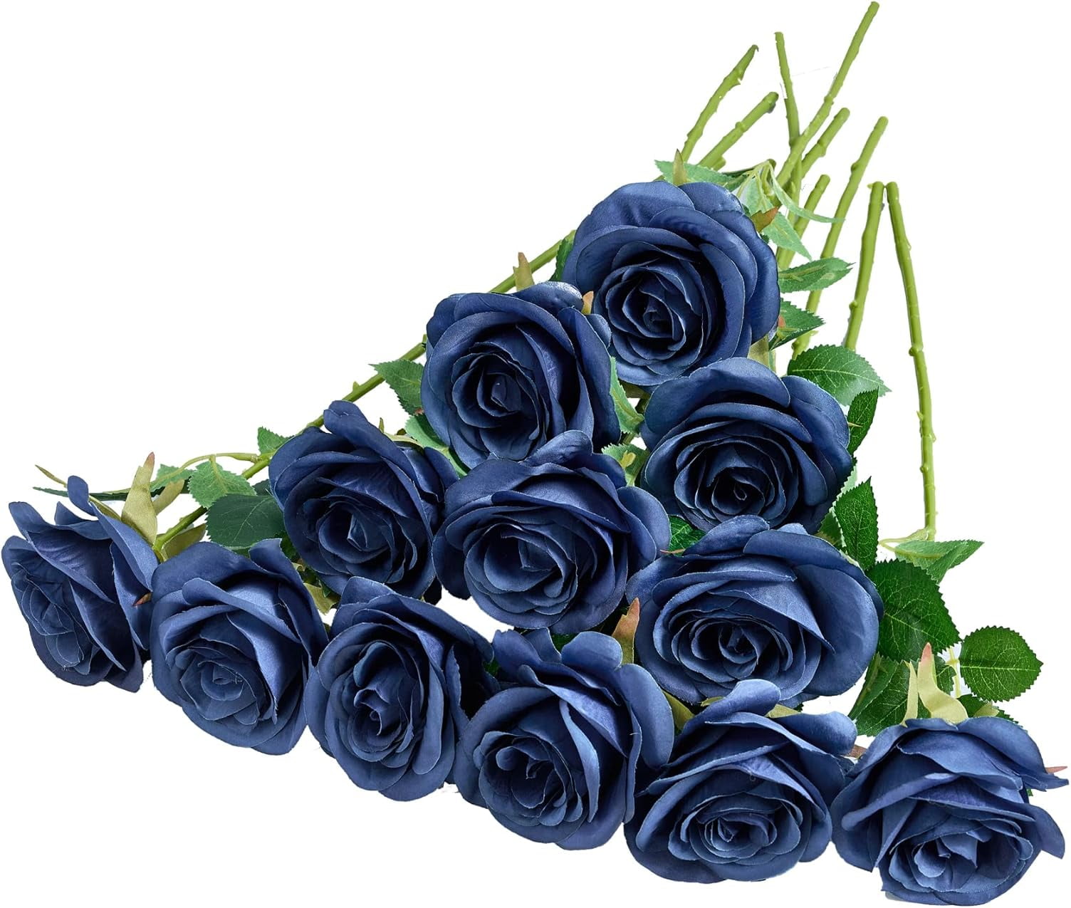 12PC Black Roses Artificial Flowers Fake Roses Silk Realistic Roses Bouquet Flowers with Long Stems for Wedding Home Party Centerpieces Decorations