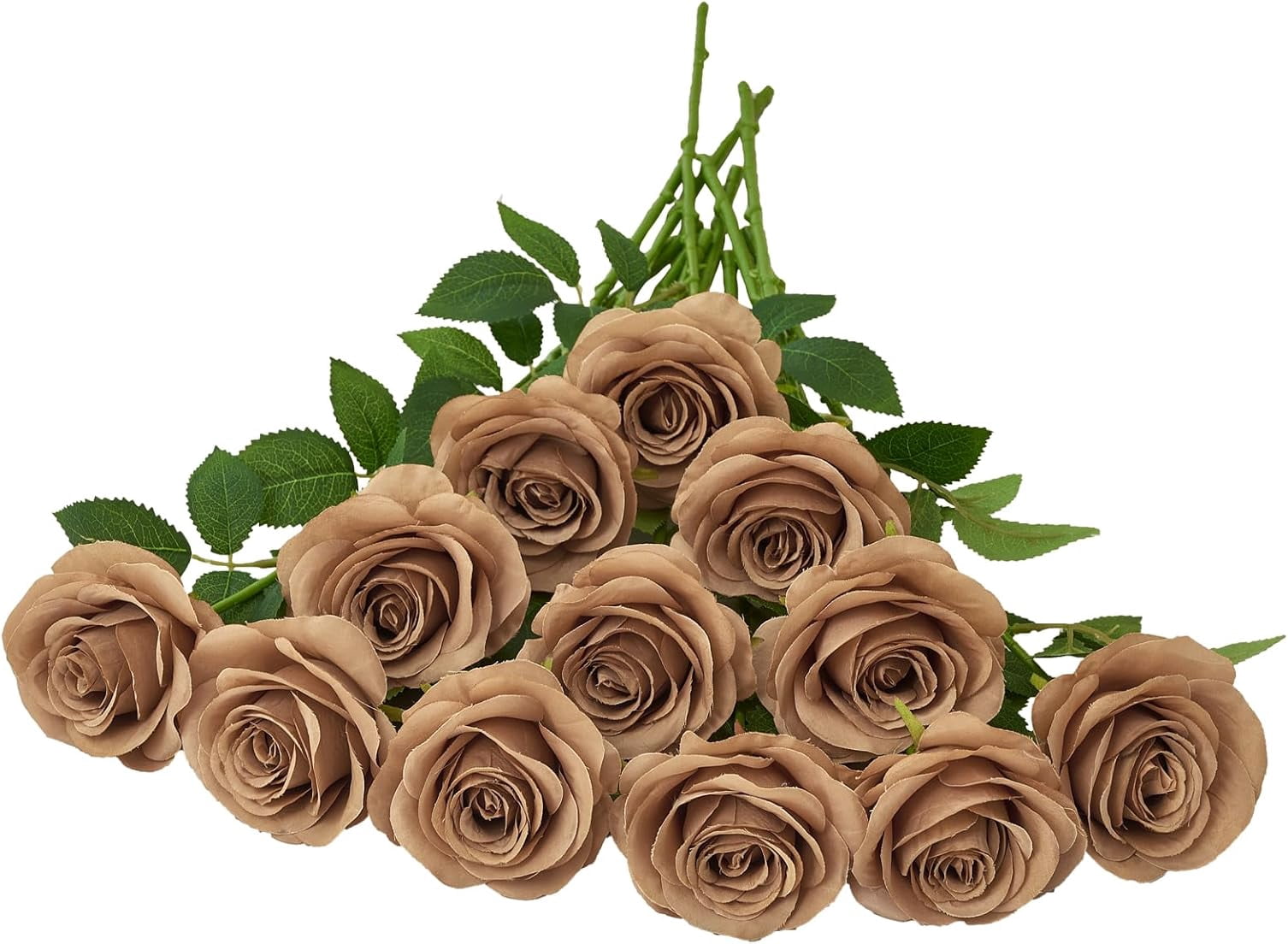 12PC Black Roses Artificial Flowers Fake Roses Silk Realistic Roses Bouquet Flowers with Long Stems for Wedding Home Party Centerpieces Decorations