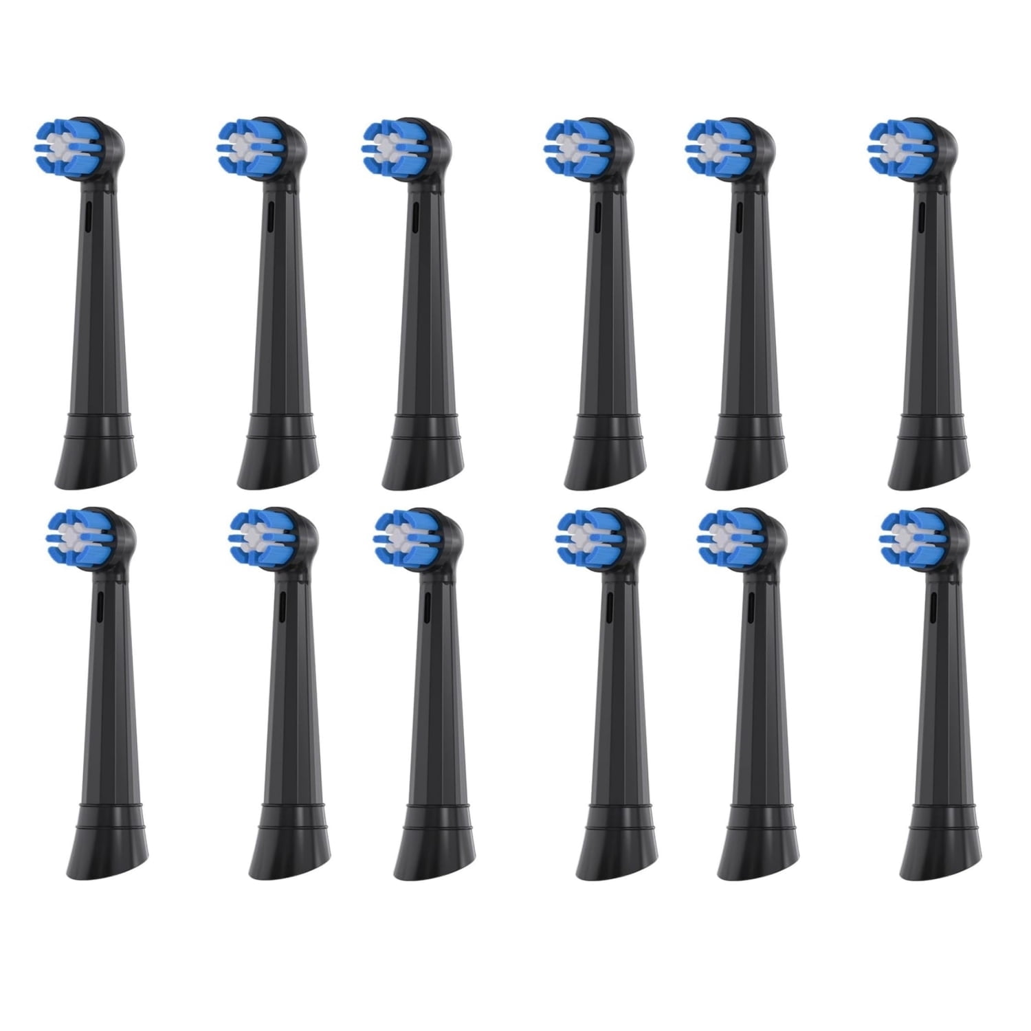 12PC Electric Toothbrush Heads Replacement for Oral-B iO Series , for Oral B iO 10 9 8 7 6 5 4 3 Series, Soft Bristles, Black