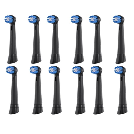 12PC Electric Toothbrush Heads Replacement for Oral-B iO Series , for Oral B iO 10 9 8 7 6 5 4 3 Series, Soft Bristles, Black