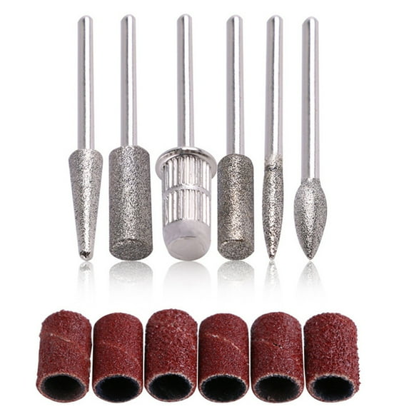 12 Piece Carbide Nail Drill Bit Set for Salon Quality Gel Polish Manicure and Pedicure Application