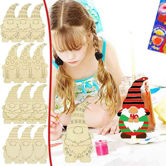 12PC DIY Christmas Decoration Art And Crafts Wedding Supplies Wooden Listing