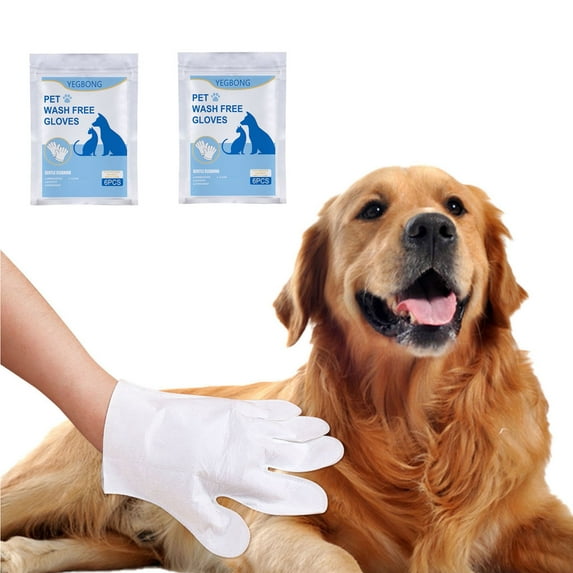 12PC Disposable Pet Grooming Gloves for Dogs & Cats, Water-Activated Shampoo Infused Bathing Mitts for Cleaning, Massage, and Quick Drying, 12 Count Pack UKHBMC | Color