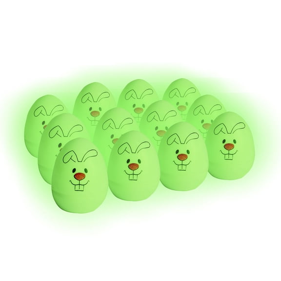 12PC Easter Eggs LED Lights Fillable Glow Eggs Night Light Battery Operated for Easter Basket Hunt Party Decor(White )