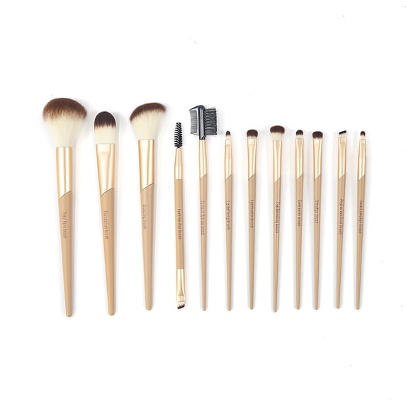 Walmart 12 Piece Face & Eye Makeup & Cosmetic Brush Set, Gold