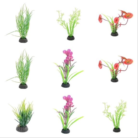 12PC Fish Tank Accessories Aquarium Decorations Small Tank Decor Artificial Plants, Aquarium Decoration Accessories, Artificial Fish Tank Decor for Aquarium