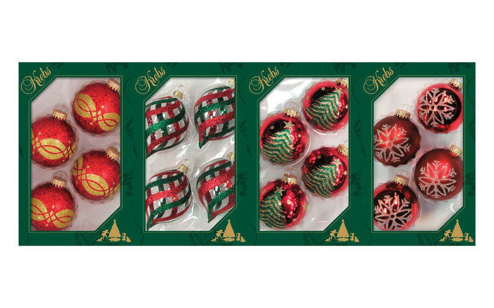 12PC Krebs Krebs ACE410026A Glass Ornament, 25/8"
