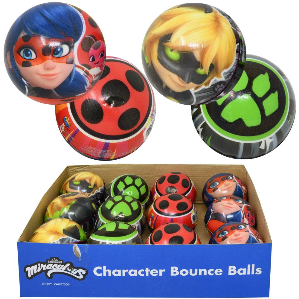 12PC Miraculous Ladybug 3 PU Ball Bulk in PDQ- party favors