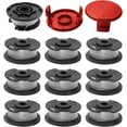 12PC Replacement Trimmer Spools & Caps for Hyper Tough 0.065” 16ft Weed ...