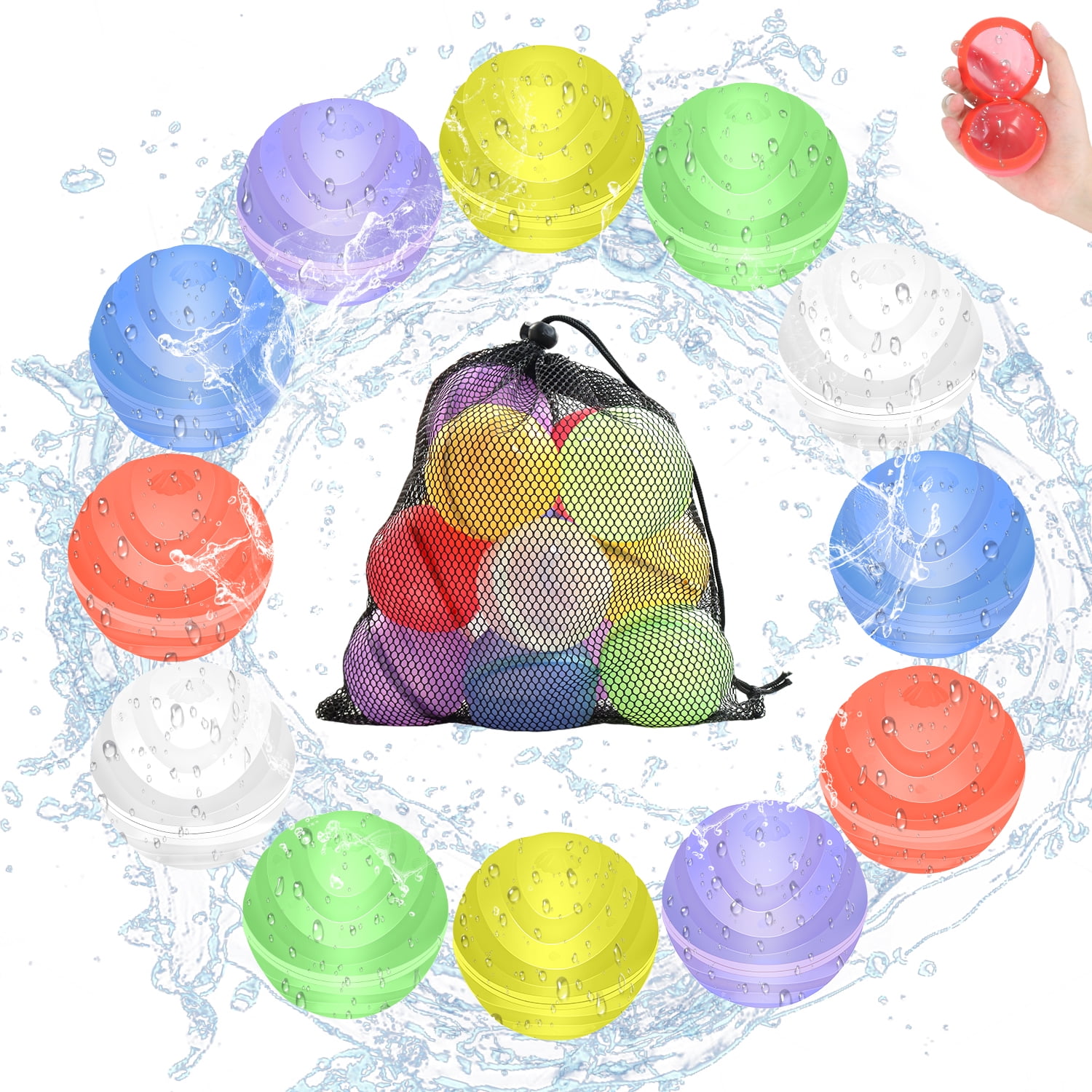 12PC SelfSealing Water Balloons, RapidFilling SelfSealing Water