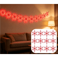 thumbnail image 1 of 12PC Snowflake Shaped LED Wall Lights Holiday Decorative Lighting Set for Christmas Indoor Wall Art Ornament (Red), 1 of 7