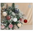 thumbnail image 1 of 12PC Velvet Christmas Ball Ornament Set, Soft Velvet Wrapped Christmas Tree Decorations, Pink and Rose Gold Hanging Baubles for Holiday Décor, 1 of 7