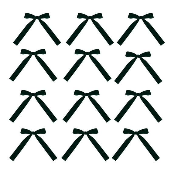 12PC Velvet Christmas Tree Bows , 5.1"X7" Vintage Christmas Velvet Ribbon Wreath Bows, for Treat Bags Gift Wrapping Basket Wedding Xmas Brithday Party (Green)