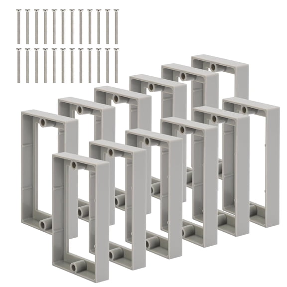 12PCS 1/2 Inch Single Gang Outlet Box Extender,Electric Outlet Extender Box with 24 Screws,Electrical Outlet Extender for Electrical Outlet Box & Electrical Outlet Switches, Gray
