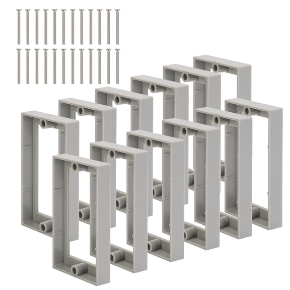 12PCS 1/2 Inch Single Gang Outlet Box Extender,Electric Outlet Extender Box with 24 Screws,Electrical Outlet Extender for Electrical Outlet Box & Electrical Outlet Switches, Gray