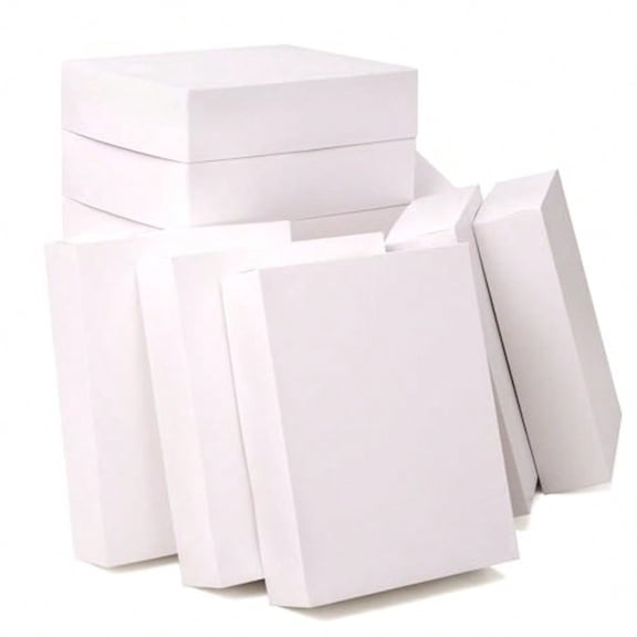 12PCS 17 x 13 x 4 Christmas Large Gift Boxes with Lids for Presents Xmas Holiday Birthday Shirt Clothing Gift Boxes Plain White Cardboard Wrapping Box for Robe Hat Sweater and Coat