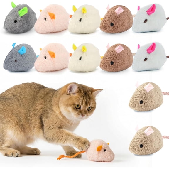12PCS 2.36 Inch Cat Mice Toys, Prefilled Catnip Plush Catnip Toys, Realistic Design Interactive Cat Mouse Toys for Indoor Cats Play Fetch7 Colors (12)