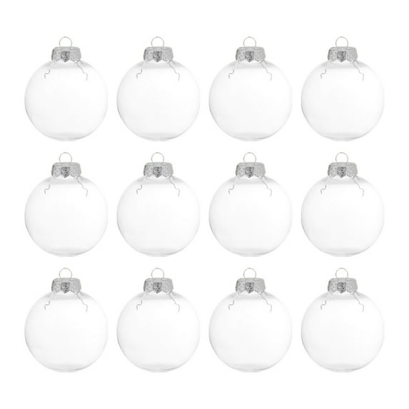 12PCS 2.36 Inch Clear Plastic Fillable Ball Ornaments, DIY Christmas Craft Ornaments for Tree Decoration, Wedding Party Home Decor