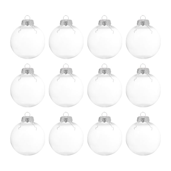 12PCS 2.36 Inch Clear Plastic Fillable Ball Ornaments, DIY Christmas Craft Ornaments for Tree Decoration, Wedding Party Home Decor