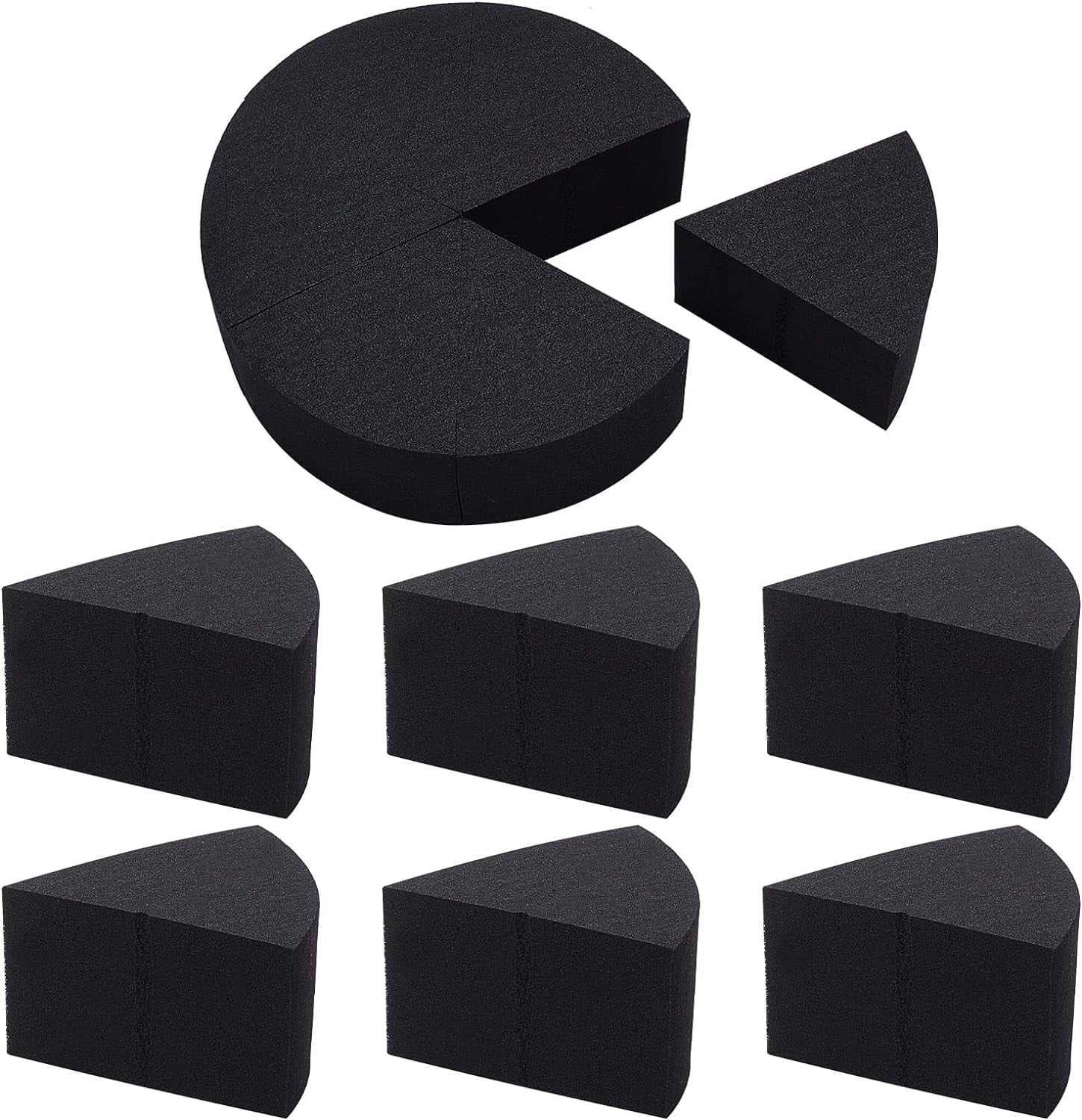 12PCS 2 Bags Triangle Powder Puff Face Paint Sponges Premium Black Half Moon Makeup Sponge Mini Applicator Wedges Cosmetic Wedges Bulk for Foundation Liquid Cream Black