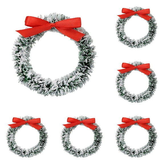 12PCS 2 Inch Mini Christmas Kitchen Cabinet Wreaths with Plaid Bow Ribbon, Hanging Small Wreaths for Cabinets, Windows, Doors, Tables – Indoor & Outdoor Holiday Decor