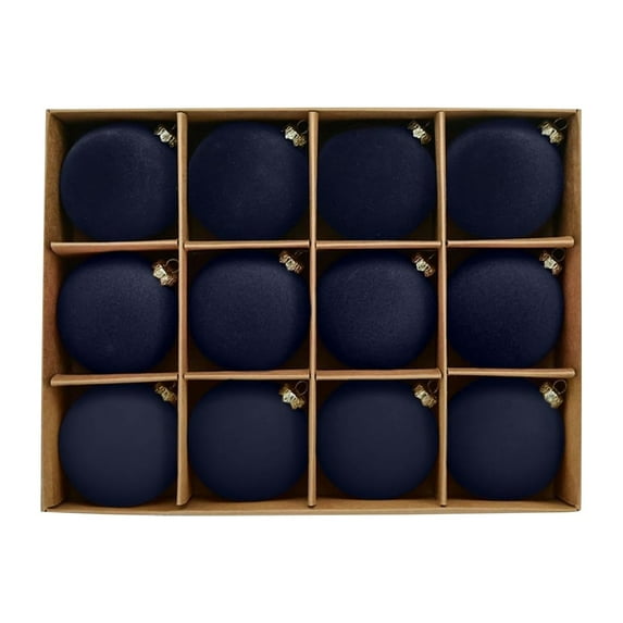 12PCS 3.15 Inch Flocked Christmas Balls - Velvet Tree Ornaments Set, Textured Neutral Decorations for Xmas & Holiday Parties