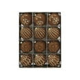 thumbnail image 1 of 12PCS 3.15 Inch Velvet Christmas Ball Ornaments, Brown Flocked Xmas Tree Decorations with Glitter Designs, Elegant Hanging Baubles for Holiday Wedding Party Decor, 1 of 5