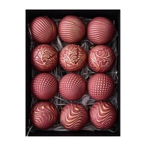 12PCS 3.15Inch Shatterproof Christmas Ball Ornaments Set,Rustic Vintage Farmhouse Xmas Baubles Hanging Decor for Tree Garland Wreath Home Holiday Seasonal Decoration Parties and Weddings