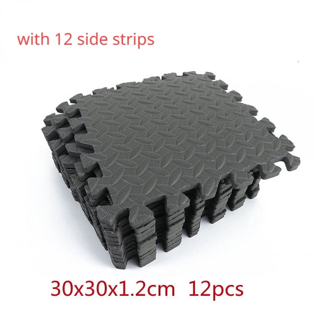 12PCS 30*30cm Sports Protection Gym Mat EVA Leaf Grain Floor Mats Yoga Fitness Non-Slip Splicing Rugs Thicken Shock Room Workout