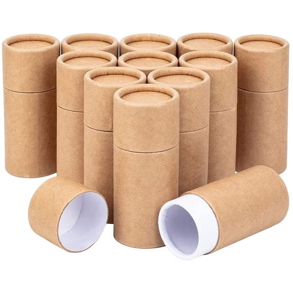 12PCS 30ml BurlyWood Kraft Paperboard Tubes Lipstick Tube Round Paper Containers Cardboard Boxes for Pencils Tea Caddy Coffee Cosmetic Crafts Christmas Festival Gift Packaging DIY DIY