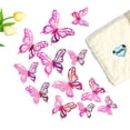 thumbnail image 1 of 12PCS 3D Butterfly Wall Stickers Rose Pink Removable Decals for Home Dorm Wedding Birthday Party Decor Waterproof PVC, 1 of 2