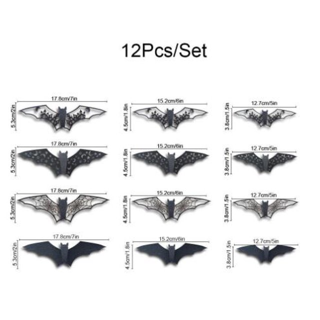 12PCS 3D Halloween Wall Stickers Living Room Bedroom Decoration