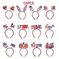 thumbnail image 1 of 12PCS 4th of July Headband Independence Day Head Boppers Accessories American Flag Star Gnome Pattern Headwear Party Favor Decorations, 1 of 5