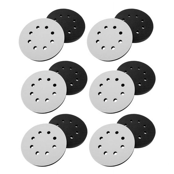12PCS 5 Inch(125mm) 8Hole Soft Sponge Interface Pad for Sanding Pads and Hook and Loop Sanding Discs