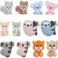 thumbnail image 1 of 12PCS 6 STYLES Animal Silicone Beads Focal Beads Bulk 3D Cute Animals Cartoon Animal Cow Bunny Chunky Rubber Soft Loose Spacer Bead for Keychain Pen Making Kit Beading Bracelet Craft, 1 of 6